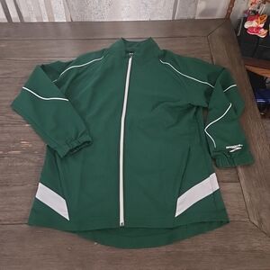 Vintage Brooks Green Track Jacket White Piping Retro 90s Y2K Sportswear Men's LG